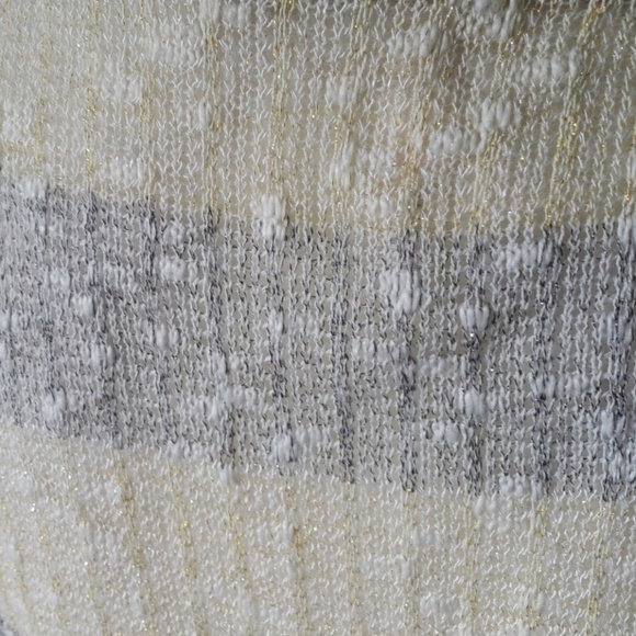 First Feeling textured gray and cream striped sweater - Picture 3 of 3